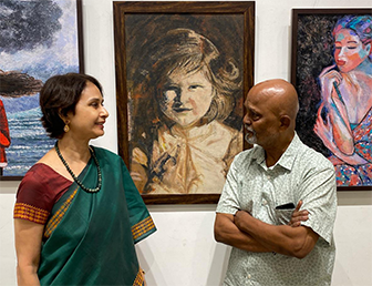 With Prabhakar Kolte, abstractionist